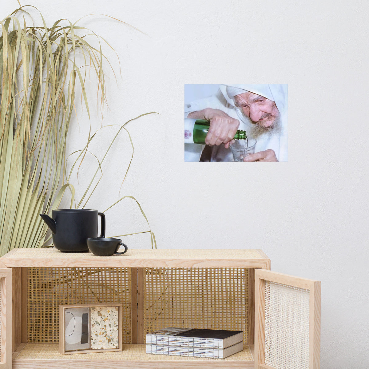 Baba Sali - Famous Kabbalist &amp; Miracle Worker, Rabbi Yisrael Abuchatzera Pouring Arak - Poster