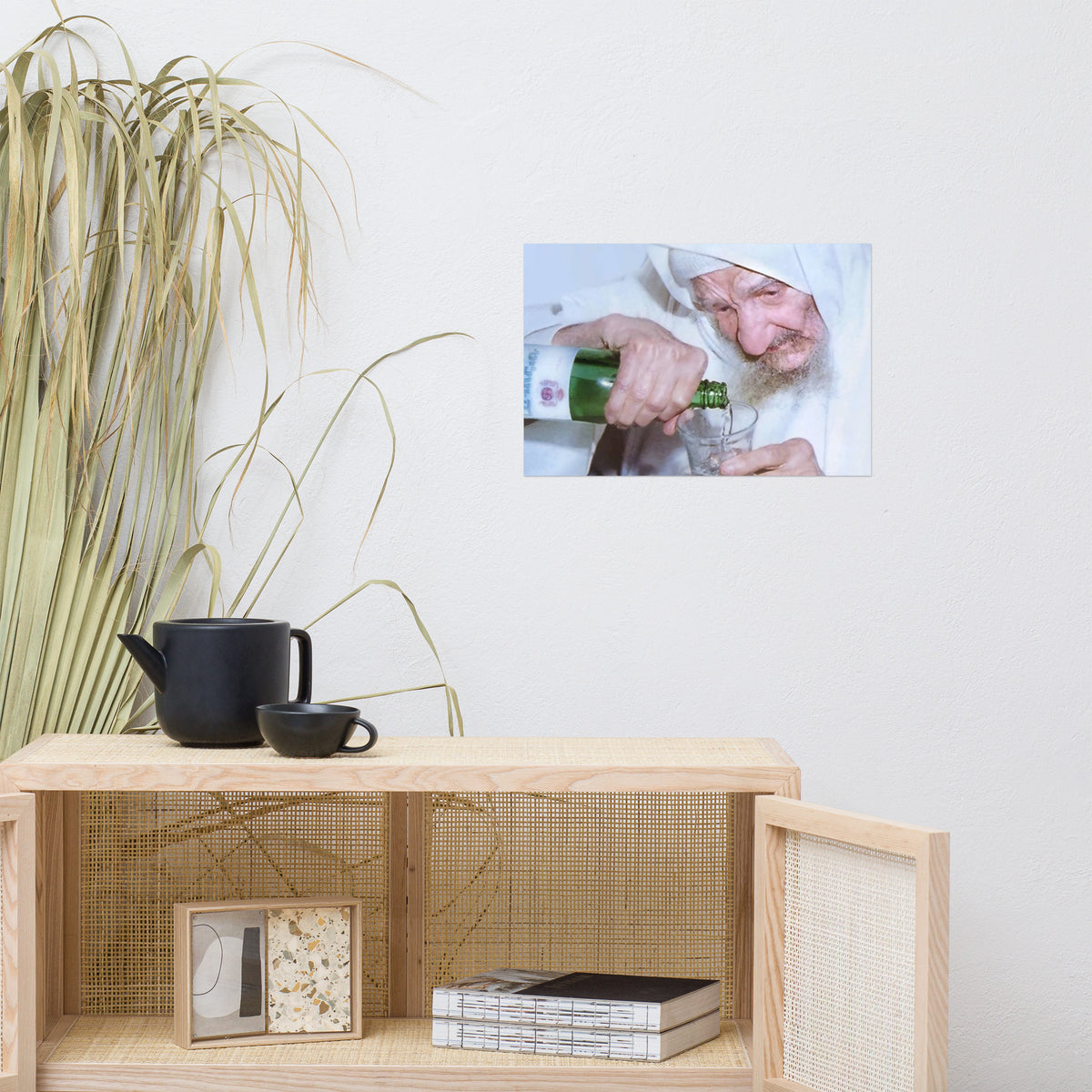 Baba Sali - Famous Kabbalist &amp; Miracle Worker, Rabbi Yisrael Abuchatzera Pouring Arak - Poster