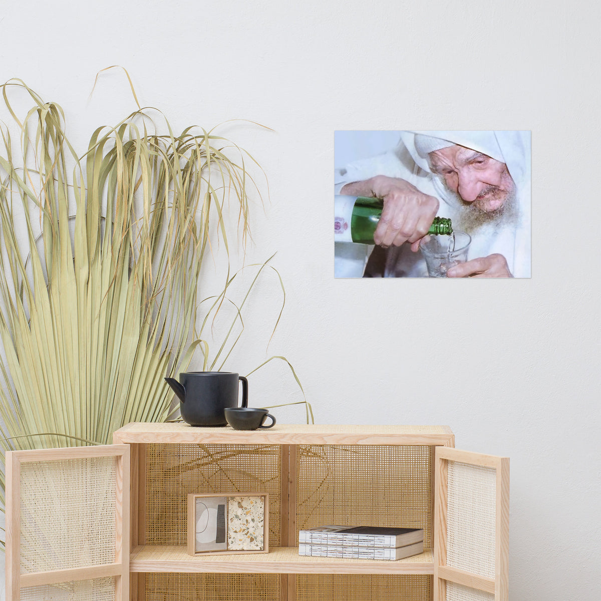 Baba Sali - Famous Kabbalist &amp; Miracle Worker, Rabbi Yisrael Abuchatzera Pouring Arak - Poster