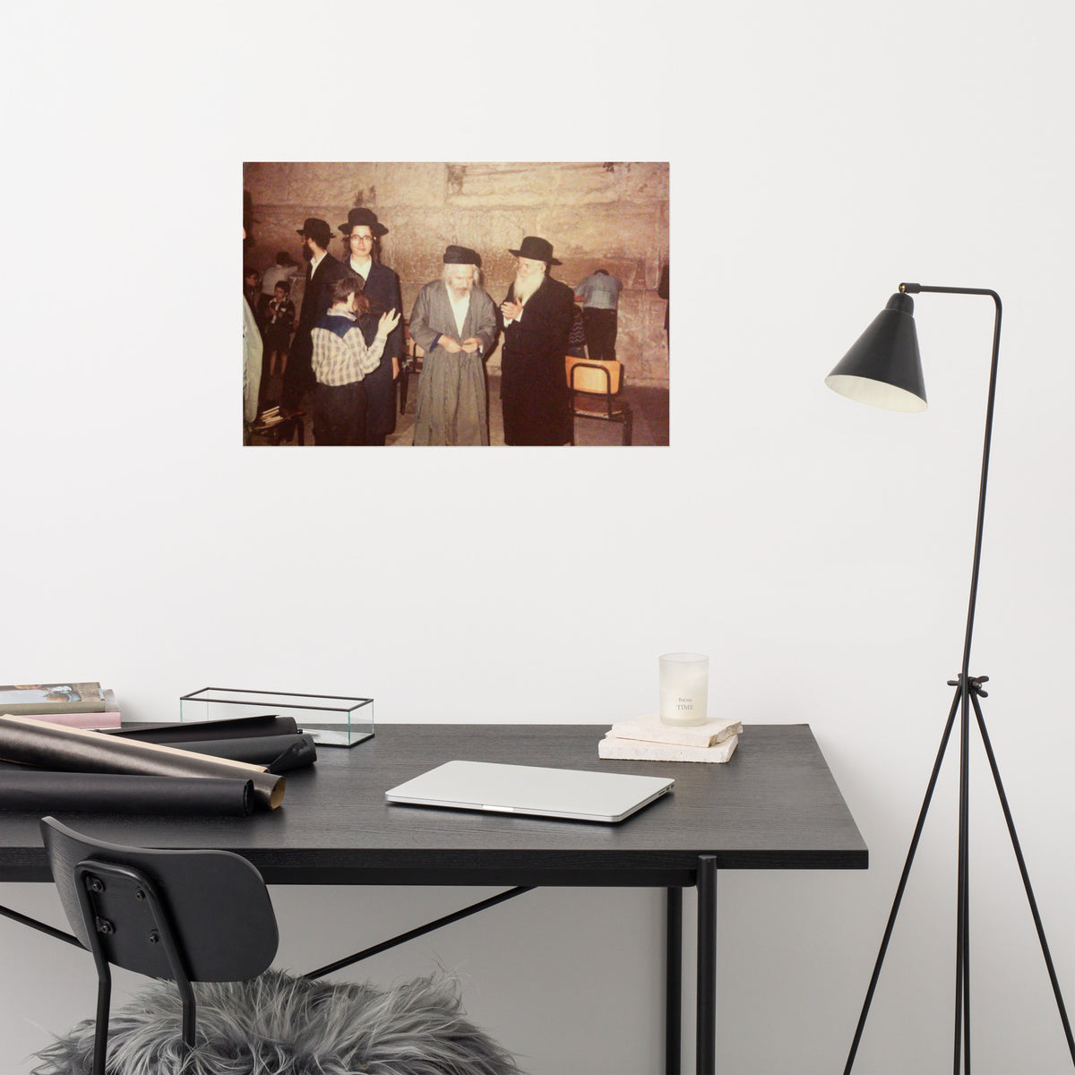 Rabbi Shmuel Shapira and Rabbi Moshe Burnstein at the Western Wall - Poster