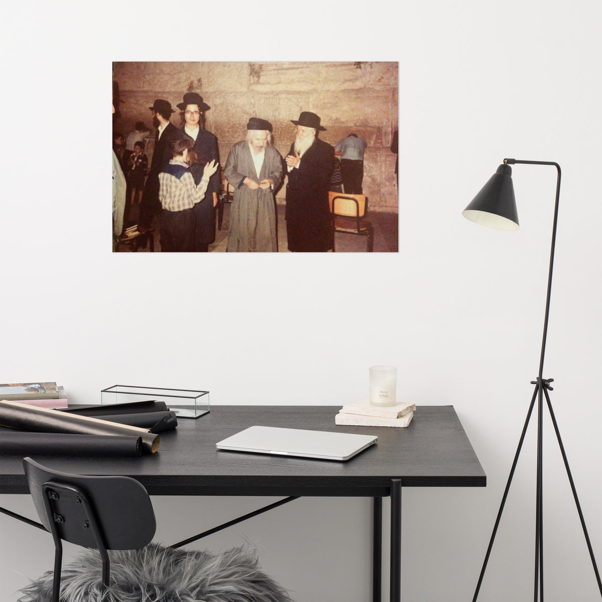 Rabbi Shmuel Shapira and Rabbi Moshe Burnstein at the Western Wall - Poster