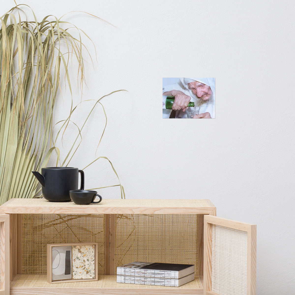 Baba Sali - Famous Kabbalist &amp; Miracle Worker, Rabbi Yisrael Abuchatzera Pouring Arak - Poster